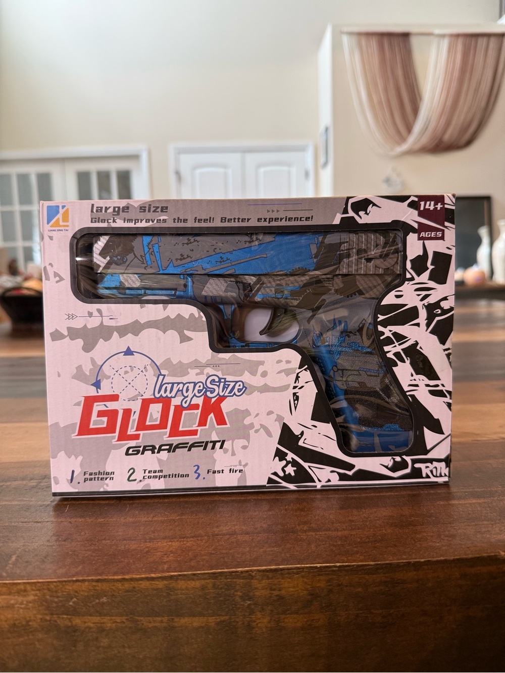 Large Size Glock Graffiti Toy Gel Blaster, Blue